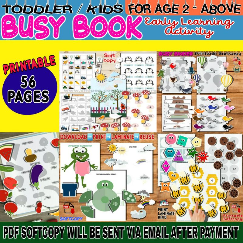 [Softcopy] Quiet Book / Busy Book Early Learning /Matching Book Toddler ...