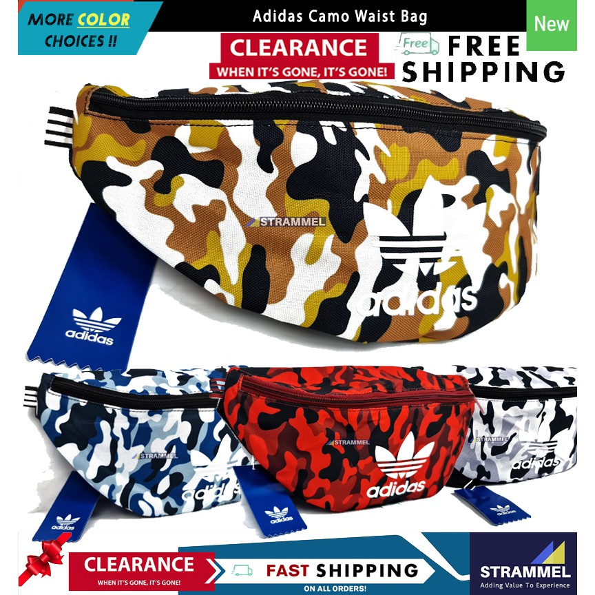 [100 Authentic] HUGE CAPACITY Adidas Originals Camo Waist Bag 4 Litre