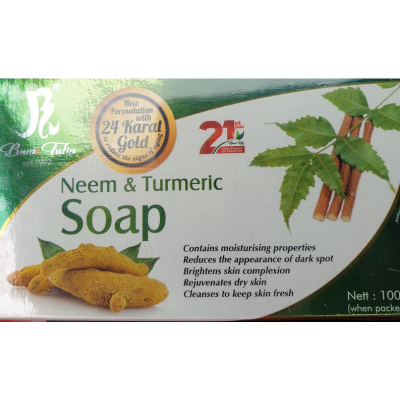 [HALAL] BUMI TULIN Sabun Mandi Neem & Turmeric 100g Psoriasis, Eczema