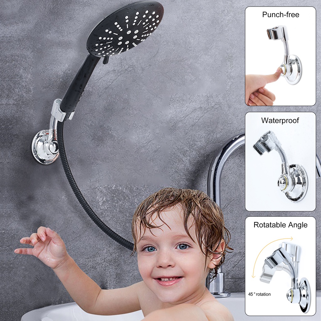 Self-adhesive Drill-free Shower Holder Suction Up Punch-free