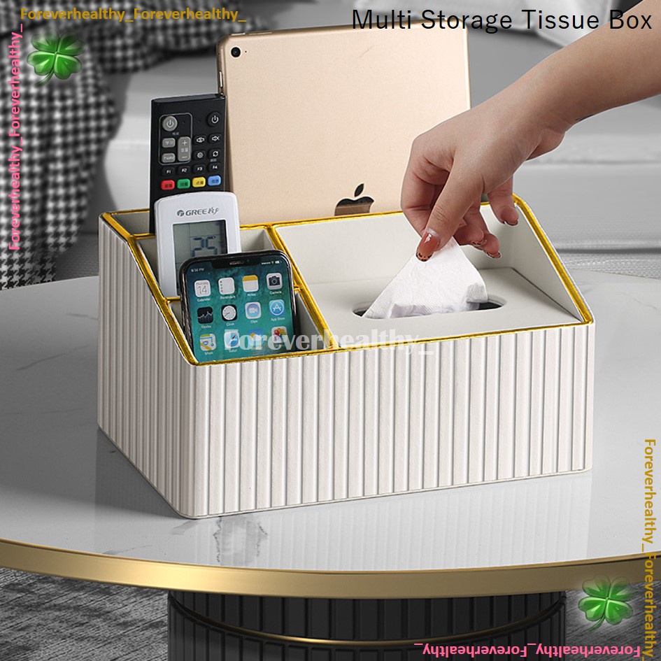 Multi Storage Leather Tissue Paper Storage Box Home Living Kitchen ...
