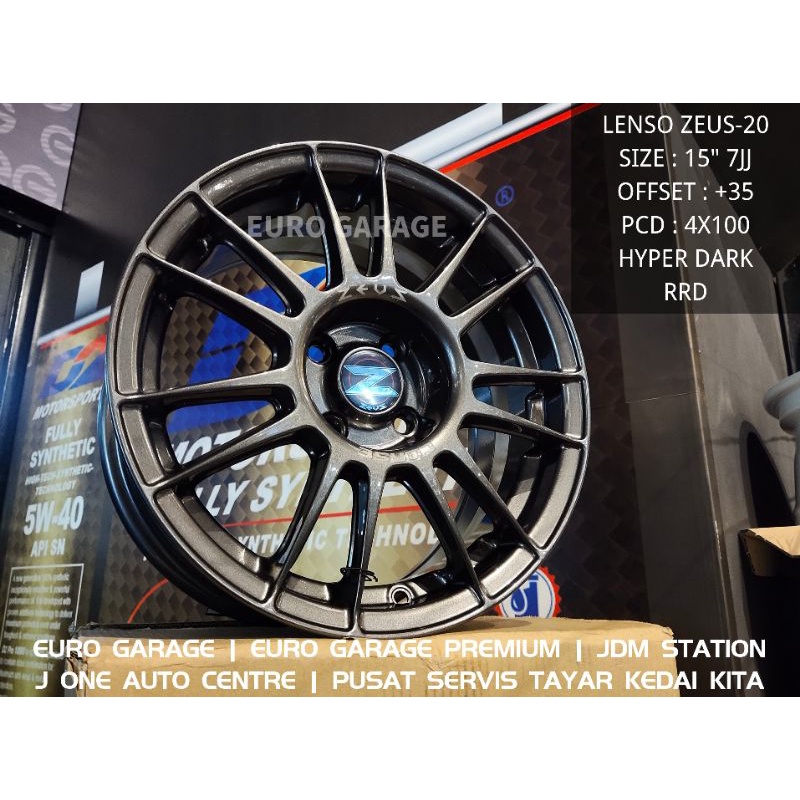 NEW RIM 15 4X100 Original Lenso Zeus 20 myvi alza jazz city vios yaris ...