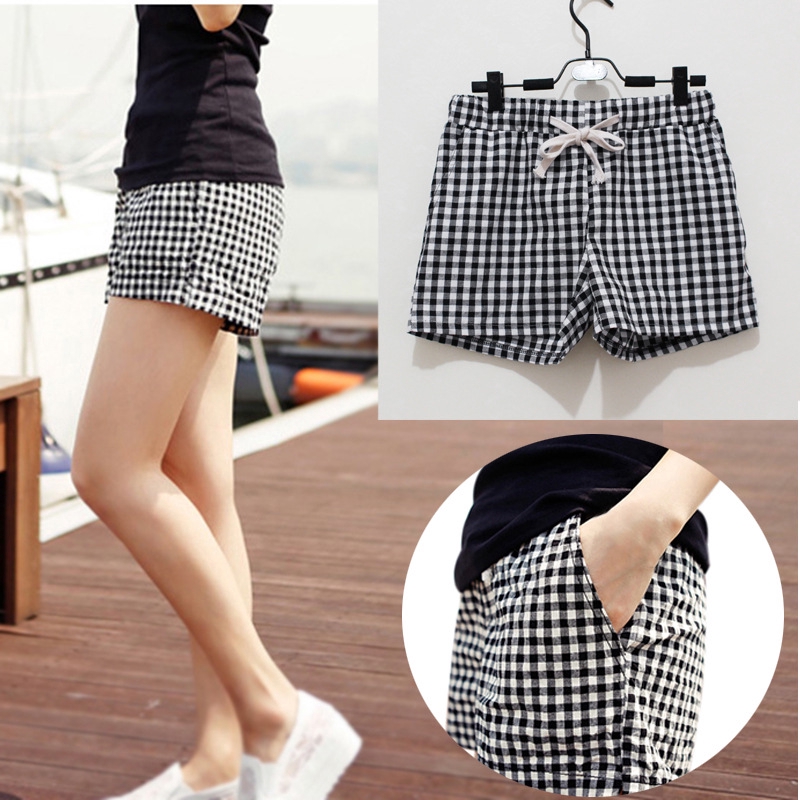 Checkered 2024 shorts women