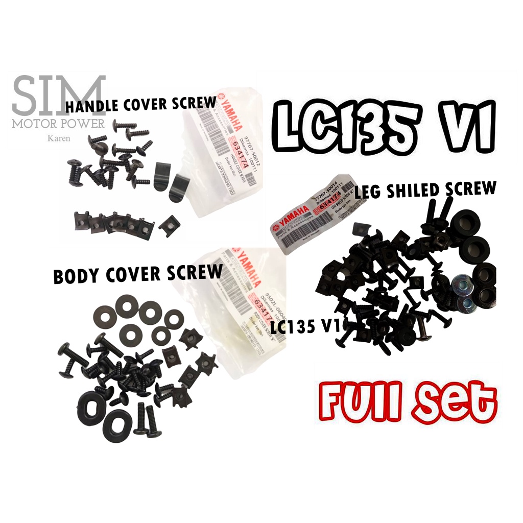 YAMAHA LC135 BODY COVER SET SCREW SKRU FULL V1 V2V7 Frame Body Cover