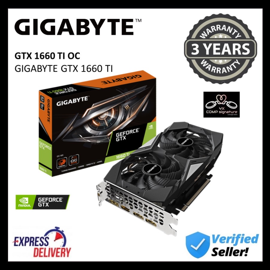 GIGABYTE GEFORCE GTX 1660 Ti OC 6G GDDR6 192BIT [GV-N166TOC-6GD