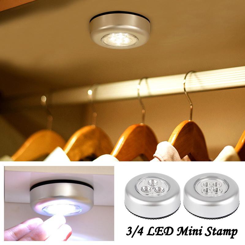 Mini LED Battery Powered Wireless Stick Tap Touch Lamp Stick-on Push Light  Wall Staircase Rack Cabinet Kitchen Car Lamp | Shopee Malaysia
