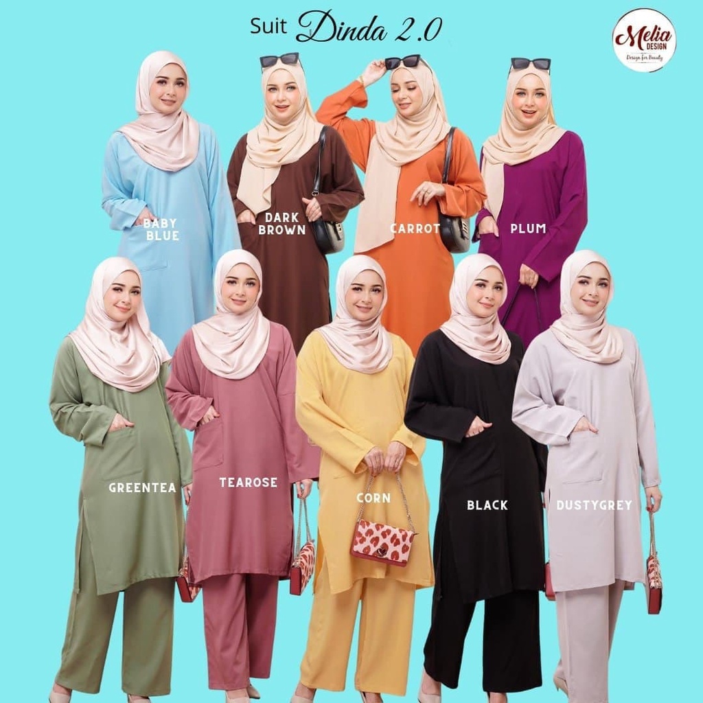 HOT SALE DINDA Suit tanpa gosok READYSTOK Pakaian Raya Baju Raya Labuh ...