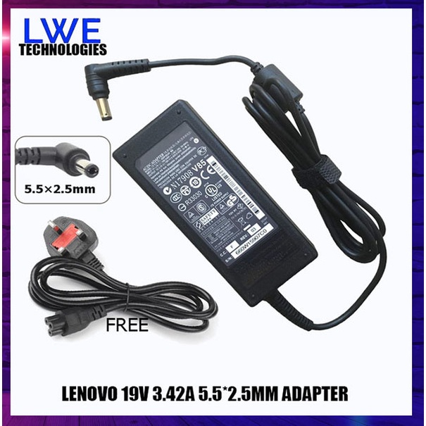 65W LENOVO 19V 3.42A (5.5*2.5mm) AC POWER ADAPTER CHARGER | Shopee Malaysia