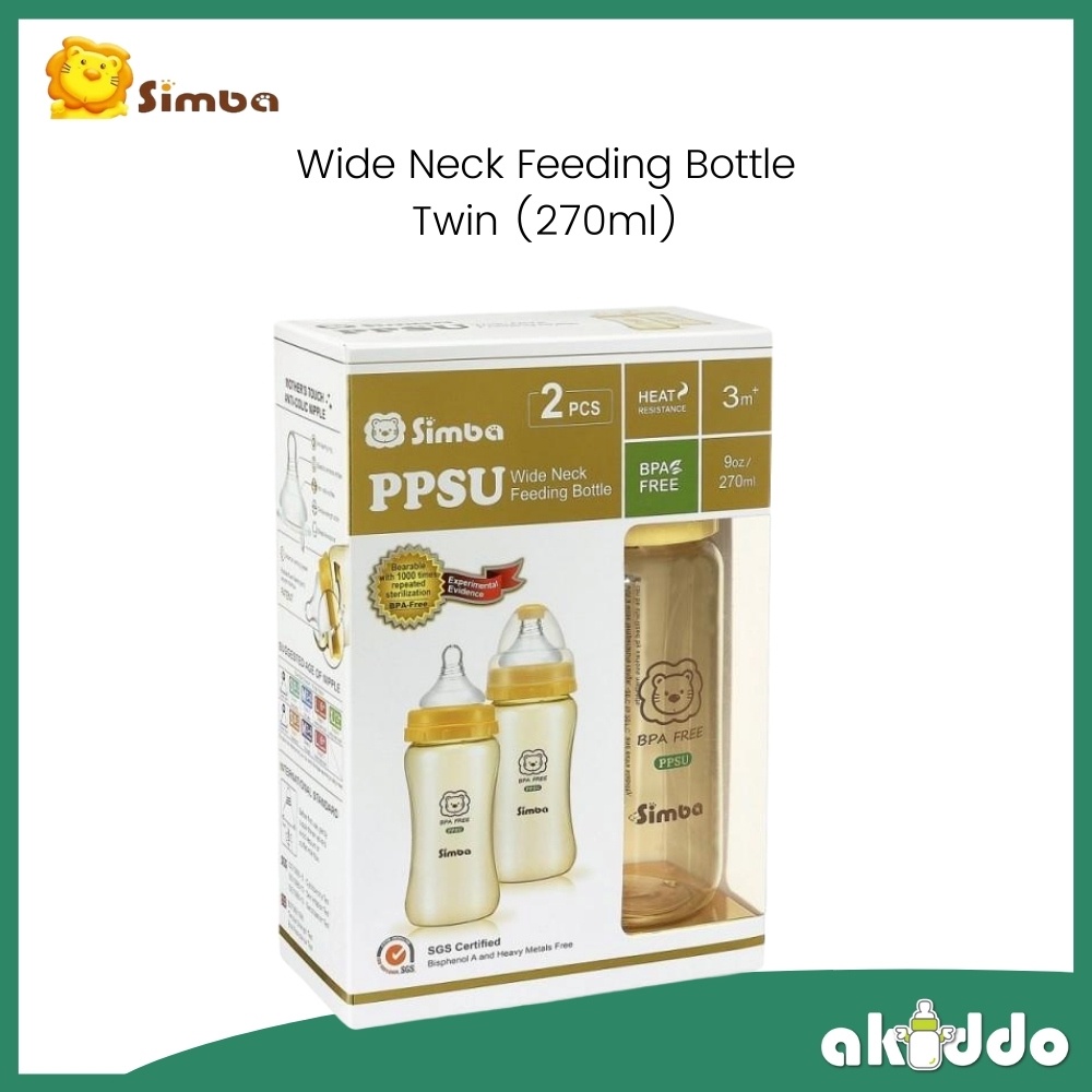 Simba Wide Neck Feeding Bottle Twin (270ml) | Shopee Malaysia