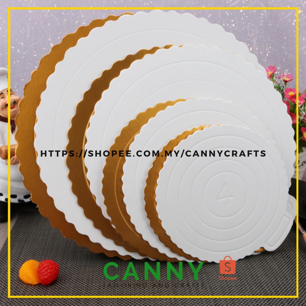 CAKE BOARD WHITE COLOUR EXTRA THICK 6 INCH ROUND / SQUARE / TAPAK KEK ...