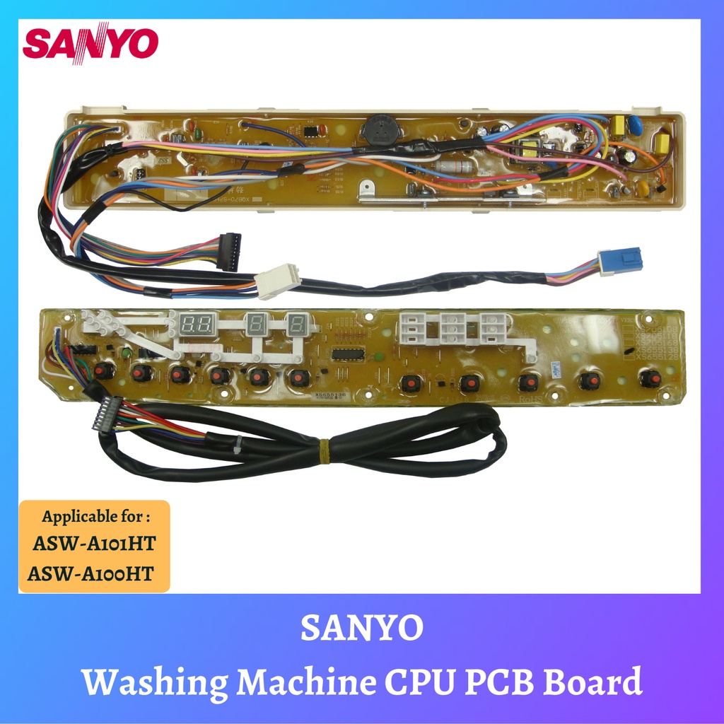 SANYO Washing Machine CPU PCB Board / Papan PCB Mesin Basuh ASW-A101HT