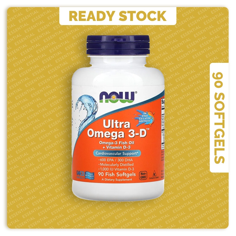 [Ready Stock] NOW Foods Ultra Omega 3-D ( 600 EPA / 300 DHA ) ( 90 / ...