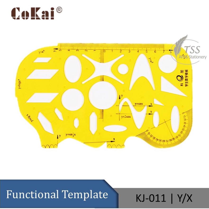 COKAI (KJ-011) Functional Template Ruler for Drawing, Stencil ...