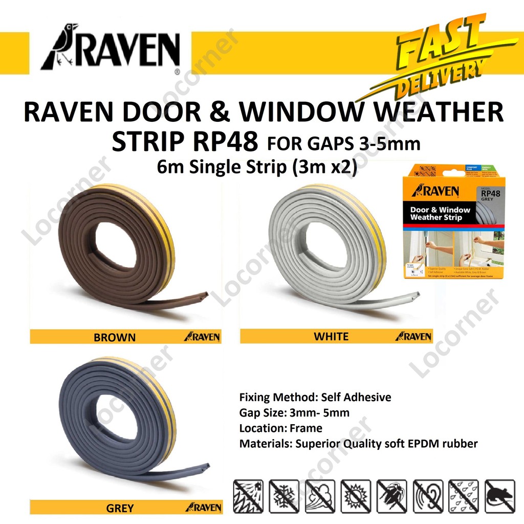 RAVEN RP48 DIY Door & Window Weather Strip Seal / Door Seal/ Window ...