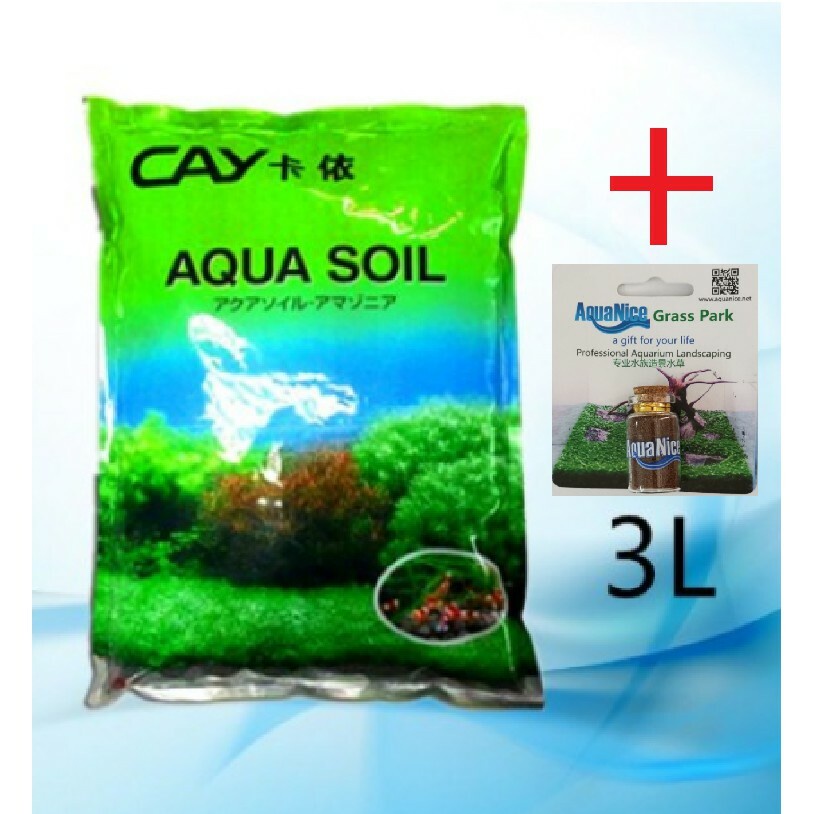 CAY Aqua Soil / Aquarium Soil 3L plus AquaNice Grass Park Plant Seed Shopee Malaysia