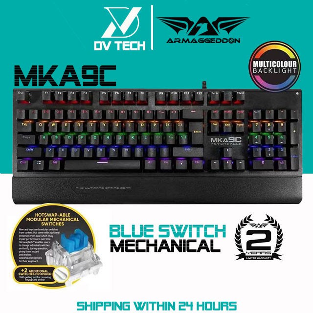 Armaggeddon MKA-9C Mechanical Gaming Keyboard with Multi Colour ...