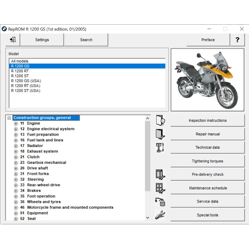 BMW Motorrad R1200GS R1200RT R1200ST Workshop Repair Service Manual ...