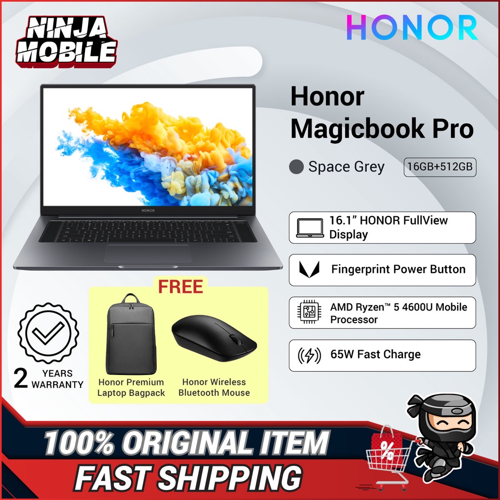 Honor Magicbook Pro R5 16.1" HLYL-WFQ9 (16GB DDR4/512GB SSD)AMD Radeon ...