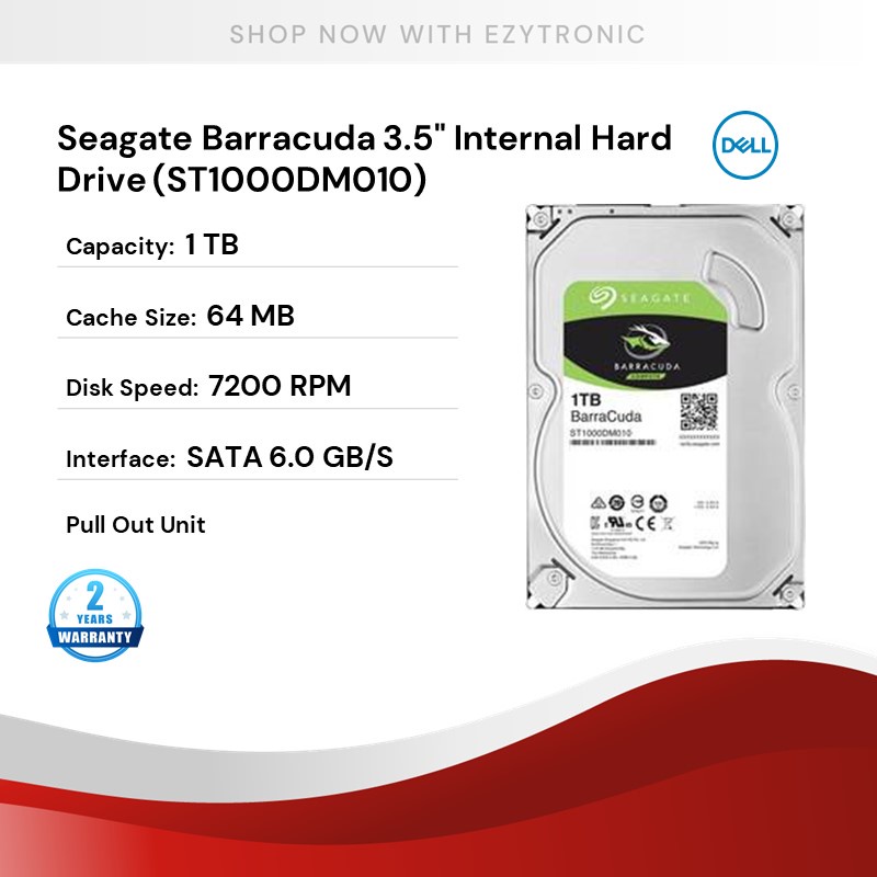 Seagate Barracuda 1tb St1000dm010 35 Sata 6gbs Internal Hard Drive Pull Out Unit Shopee 1883