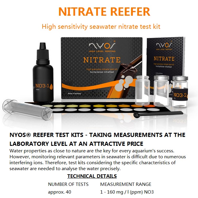 NYOS Test Kit Nitrate/Phosphate/Calcium/Magnesium/Alkalinity REEFER