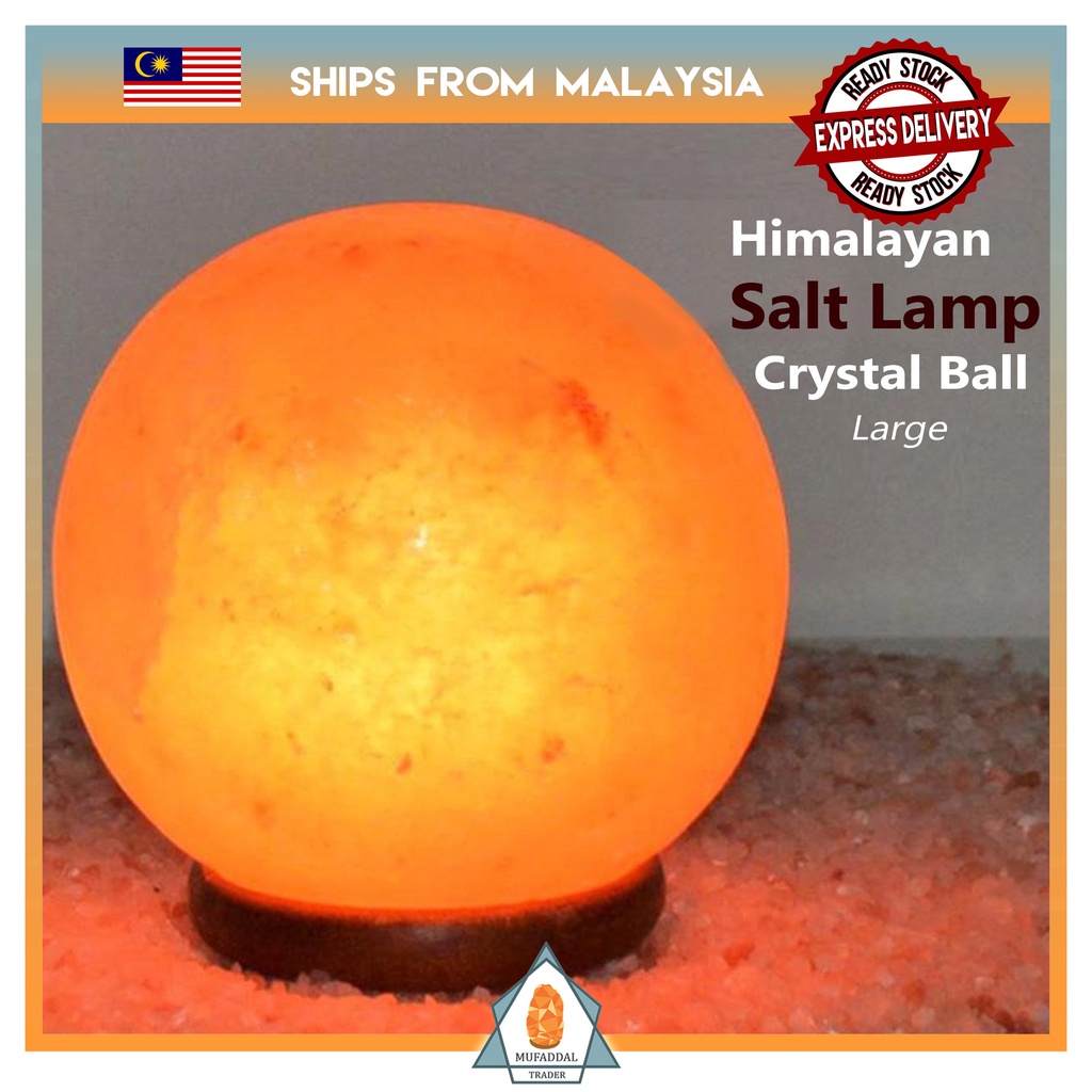 Large Crystal Ball Shape Himalayan Rock Salt Lamp Lampu Garam Bukit