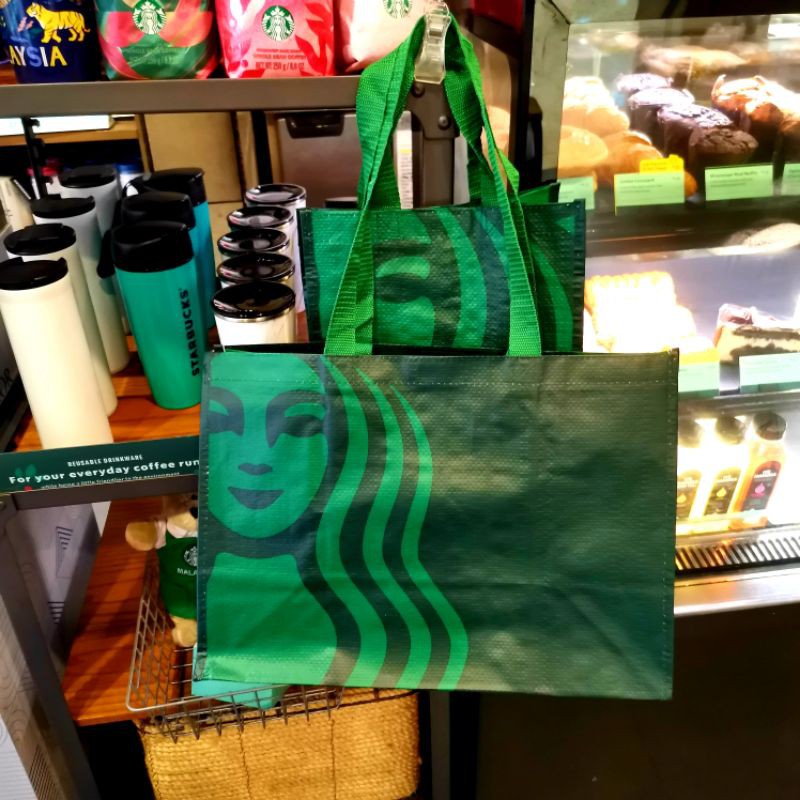 ORIGINAL Starbucks Green Siren Edition Reusable Recycle Tote Shopper Shopping Bag For Tumbler Cold Cup Mug