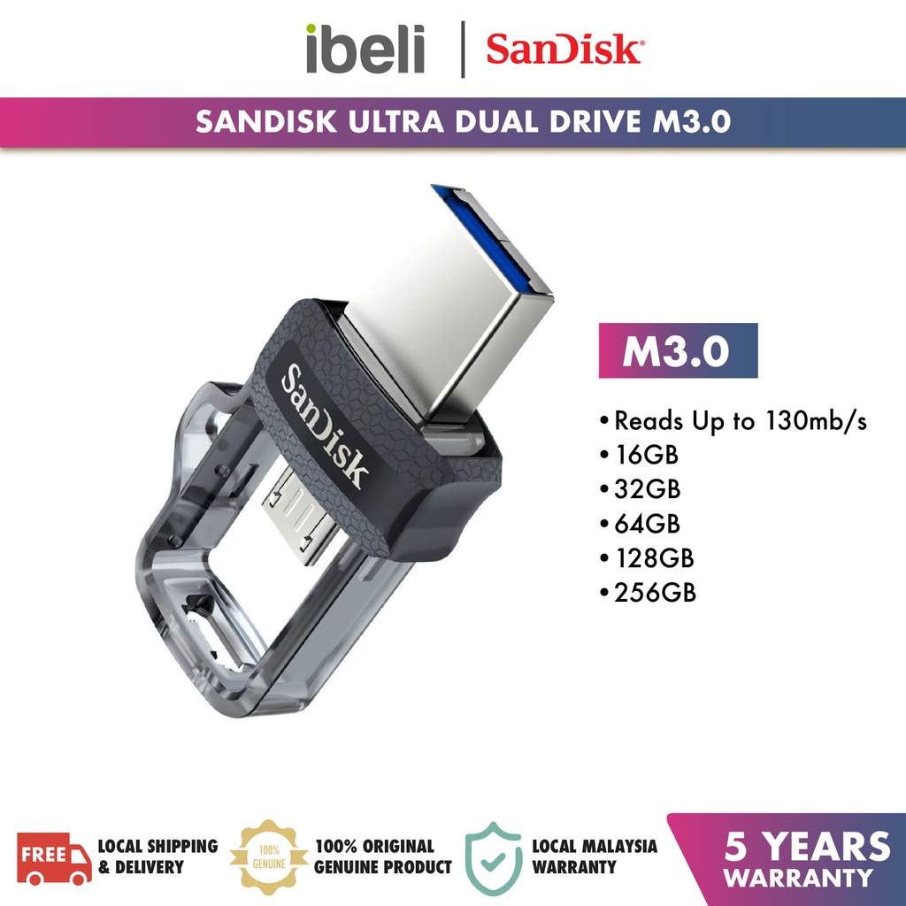 SanDisk 32GB Ultra Dual m3.0 USB 3.0 / micro-USB Flash Drive