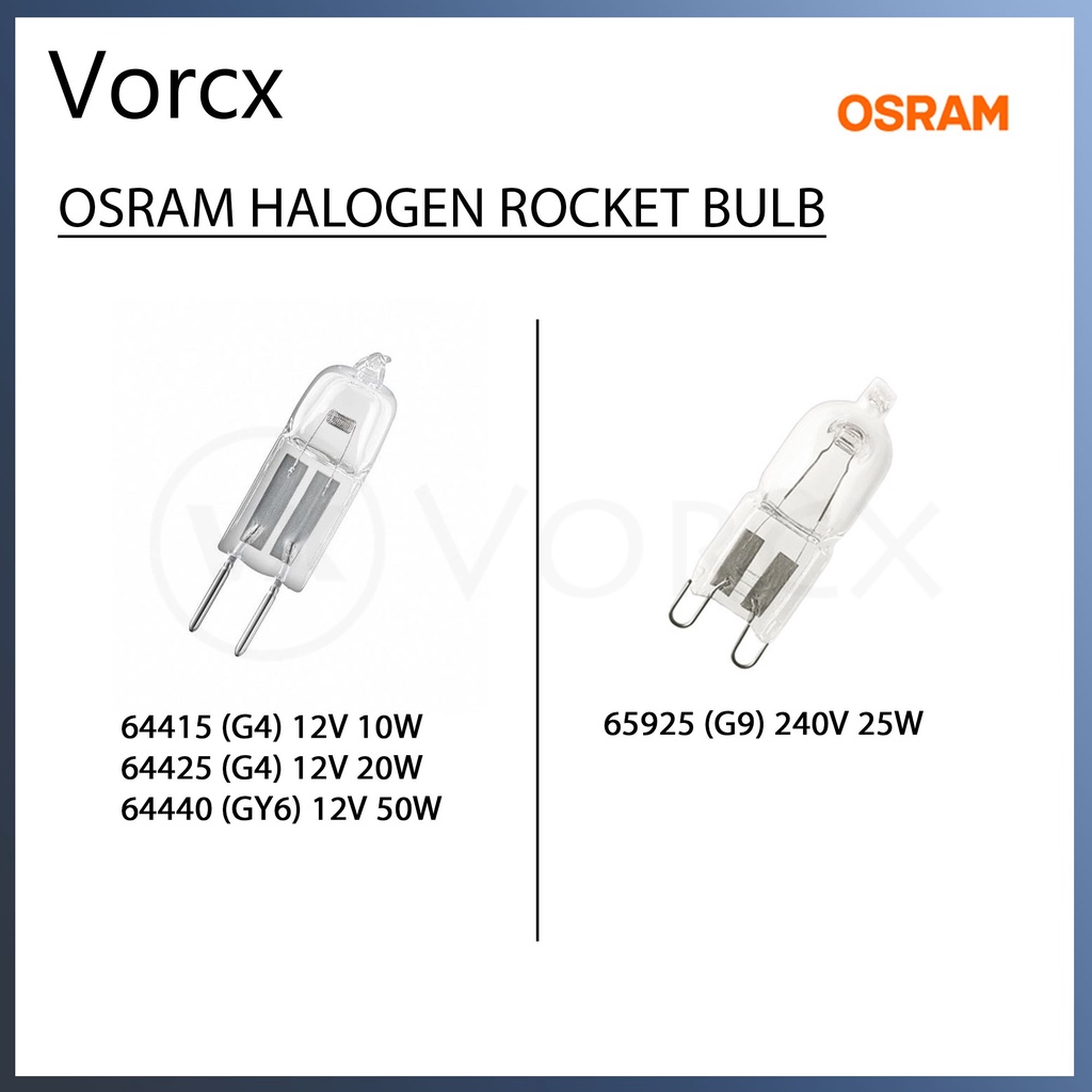 Osram Incandescent Rocket Bulb 12V 240V G4 G9 GY6 | Shopee Malaysia