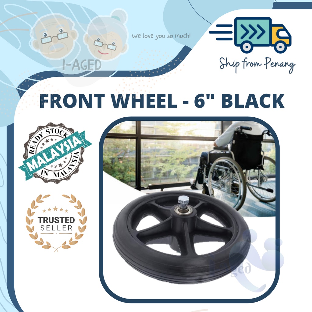 6 Inch Solid Wheel Replacement Front Castor Wheelchair, Tayar Hadapan