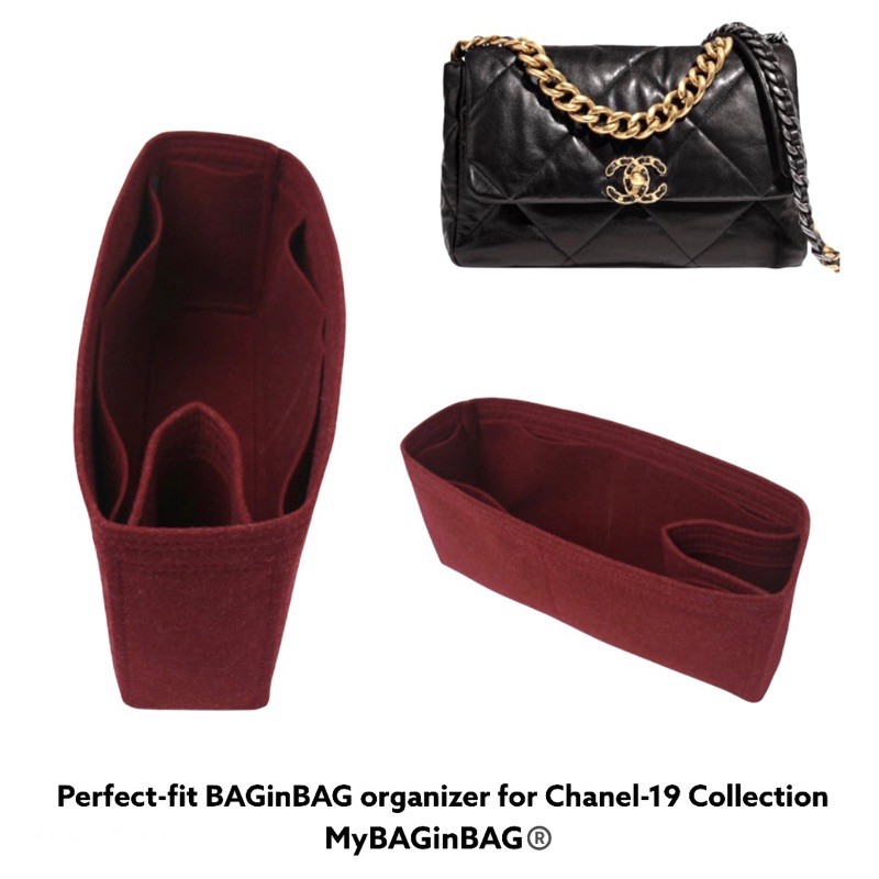  KMKaiMao Chanel 19 Shopping bag Organizer, Chanel 19 Shopping  bag Insert (Red)