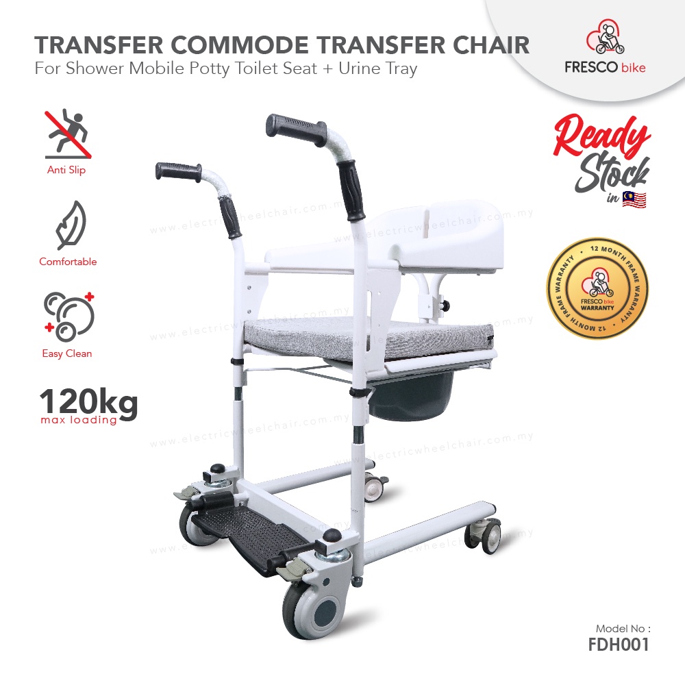 (Ready Stock)Multi-Functions Transfer Commode Moving Transfer Chair ...