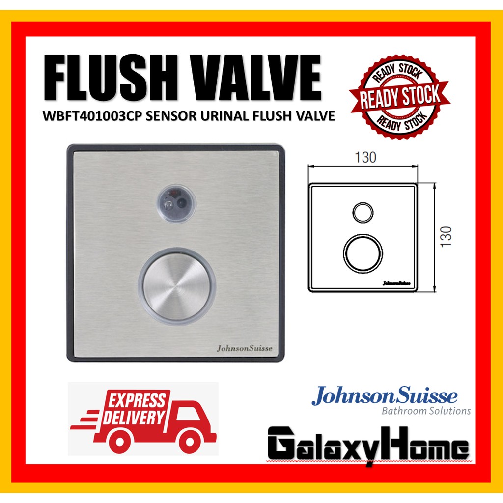 JOHNSON SUISSE WBFT401003CP Urinal Sensor Flush Valves comes with override button with LED, AC