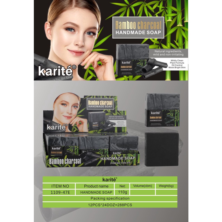 Bambo Charcoal Kirate HandMade Soap Natural and Mildly Clean Plant, Oil