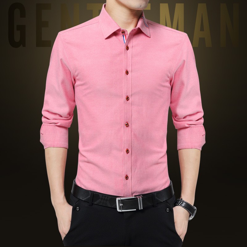 Pink colour 2025 mens shirt