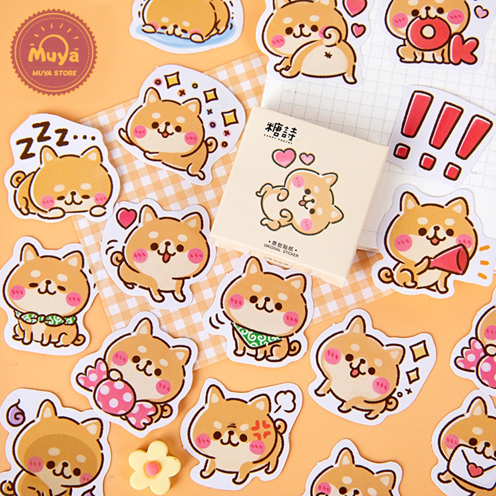 [Ready Stock]MUYA 45 Pcs/Box Shiba Dog Sticker for Journal Creative ...