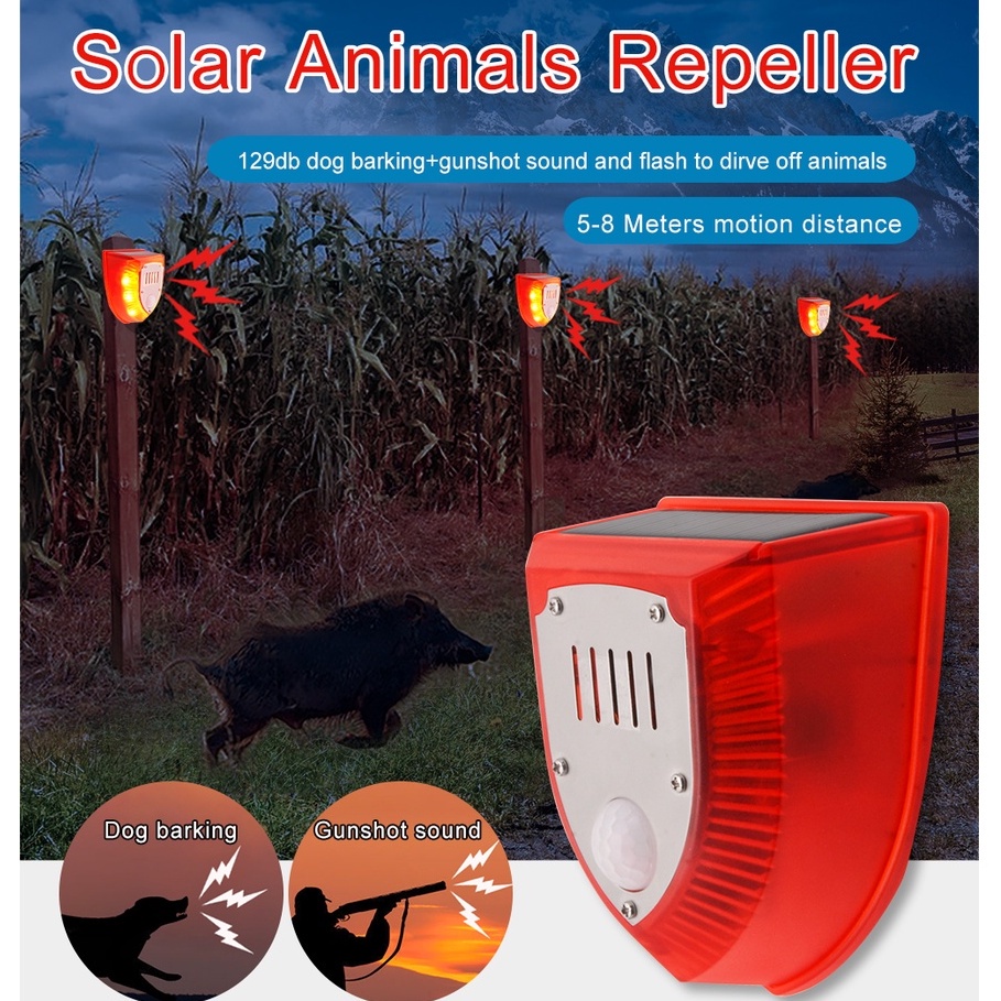 【New Dog Barking Simulation】Solar Alarm Lamp Sound Alert Flash Warning