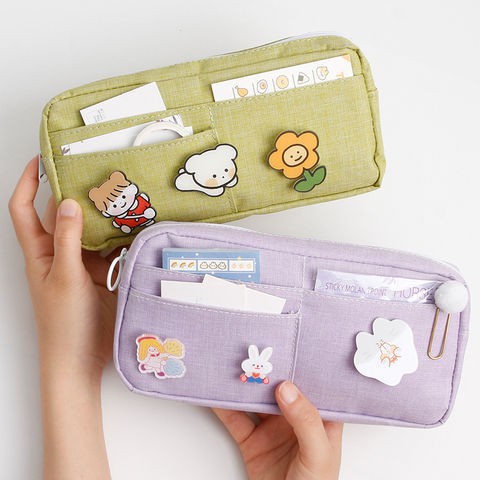 Korea Cute Pencil Cases for Girl Pencilcase Waterproof Canvas