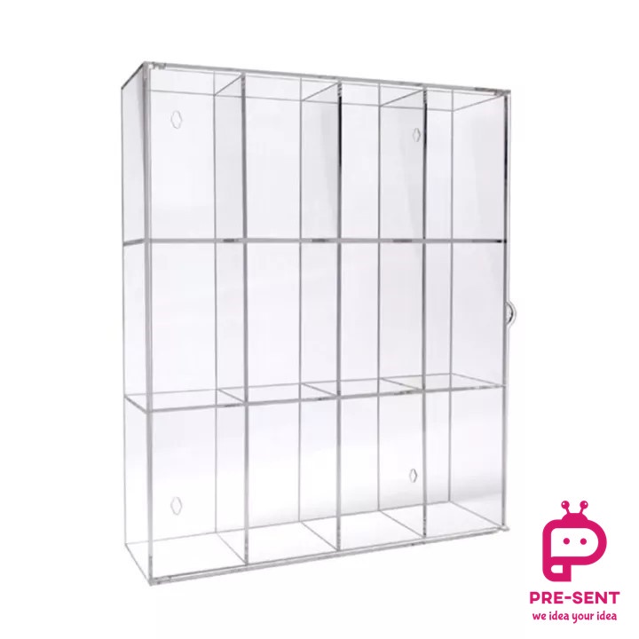 12 Grids Clear Acrylic Model Toy Display Case - Dustproof Transparent ...