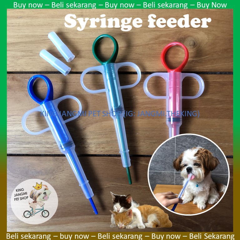 (Ready Stock) Pet Dog Cat Pill Dispenser Feeding Kit Pet Injector Kucing Tool Feeder Medication