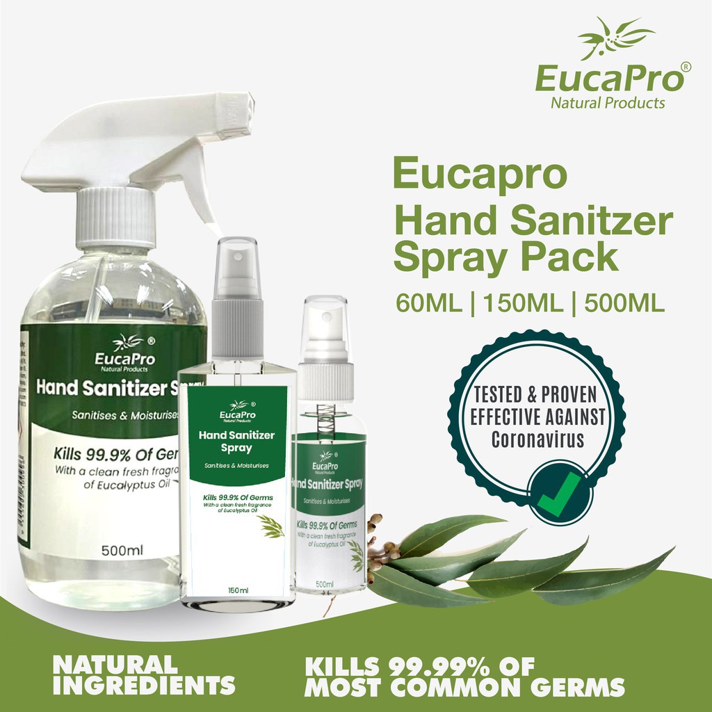 Eucapro Hand Sanitizer Spray 60ml / 150ml / 500ml | Shopee Malaysia