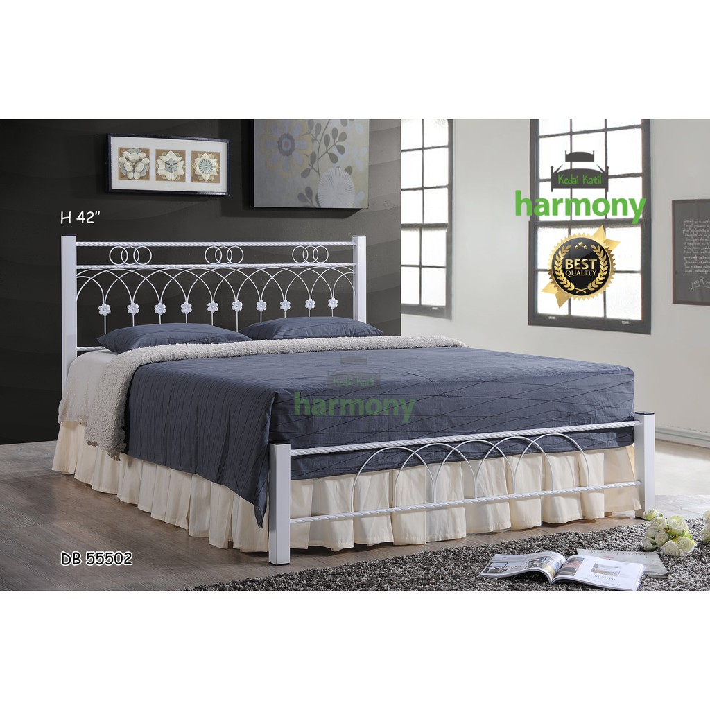 Harmony Felicia Super Bed Base Metal Queen Bed Frame / Powder Coated ...