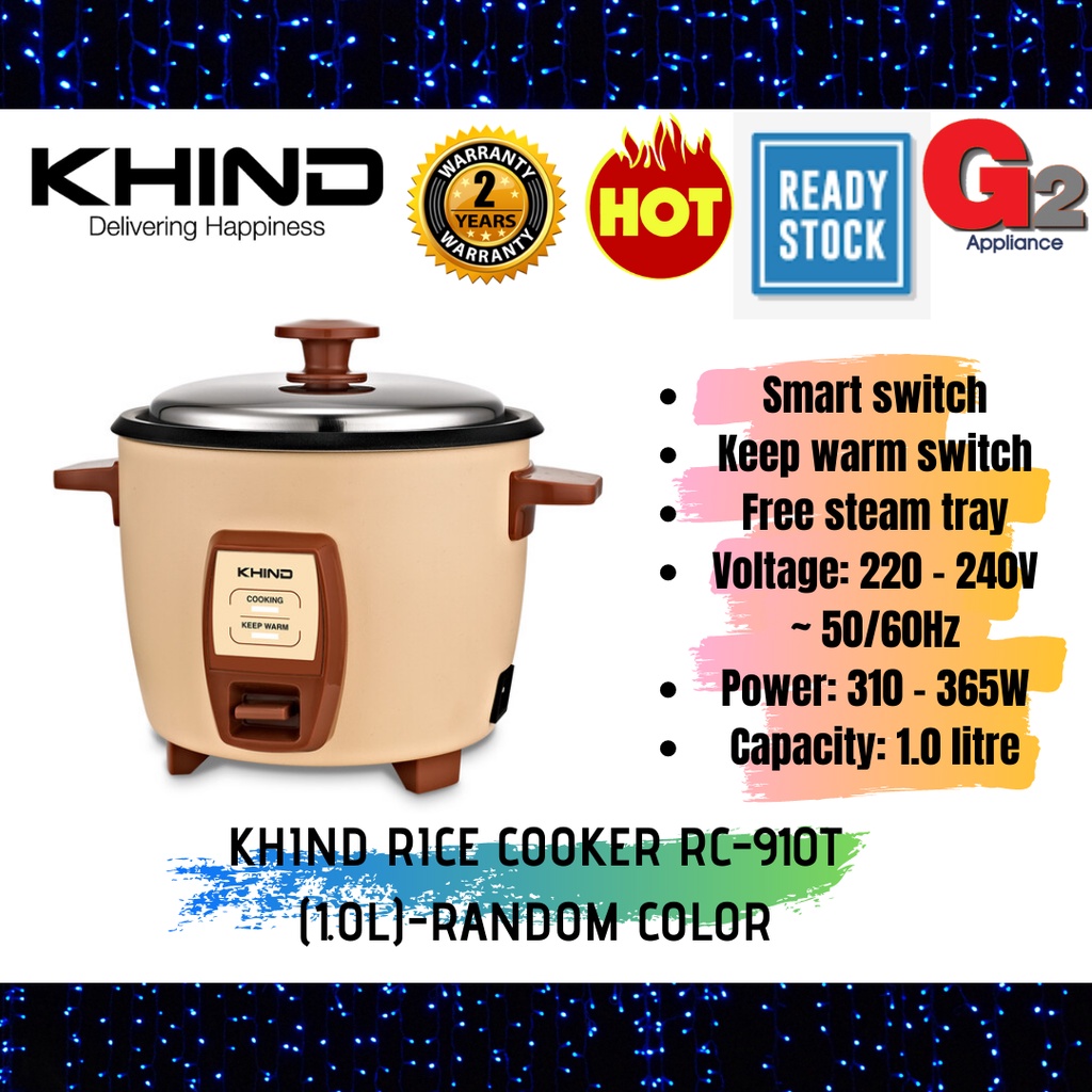 Khind RC-910T Rice Cooker 1.0L (COLOUR RANDOM) | Shopee Malaysia