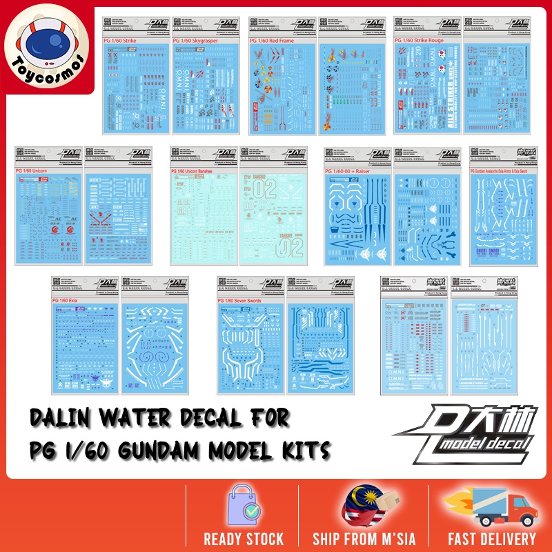 [Da Lin] Water Decal for Perfect Grade PG 1/60 Gundam Gunpla Model Kit