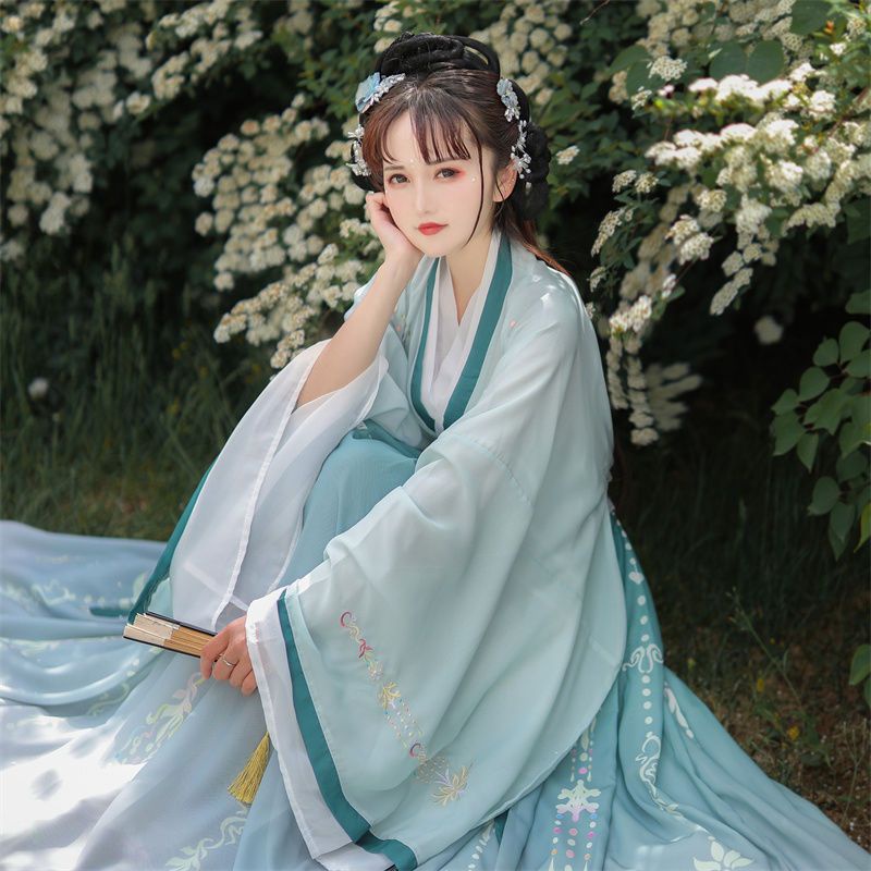 Hanfu 汉服魏晋制汉服古风仙气汉服中国风交领齐腰襦裙超仙魏晋风原创春