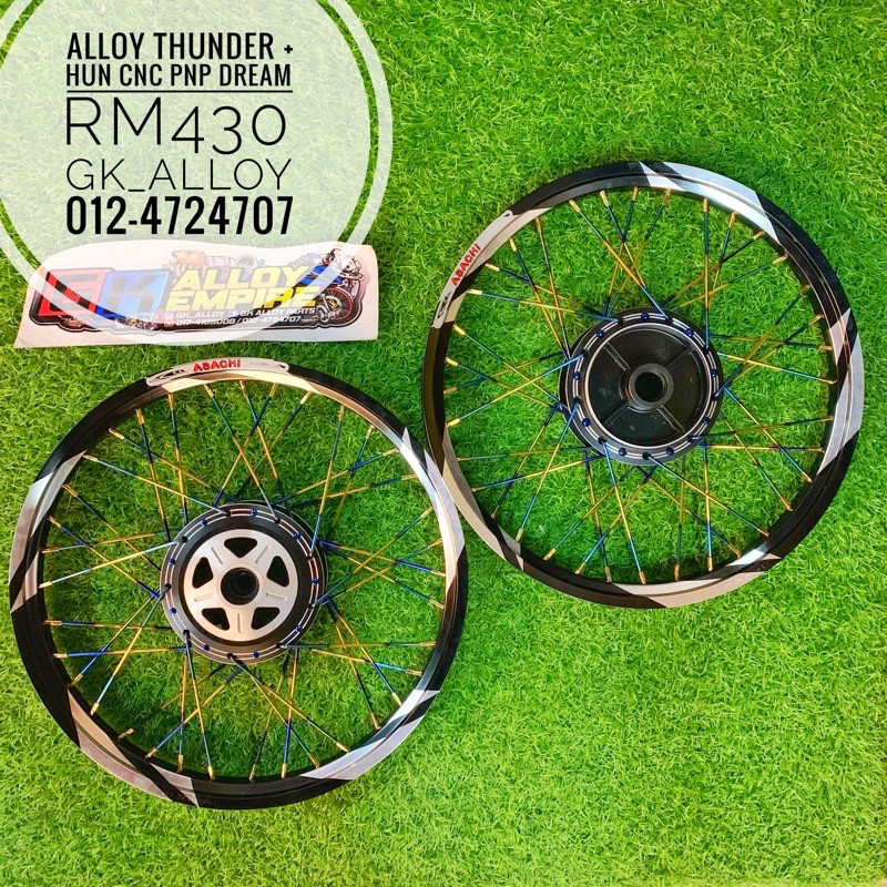 RIM THUNDER HITAM 1.4 x 17 + LIDI TITANIUM + HUB CNC + SIAP PASANG PNP ...