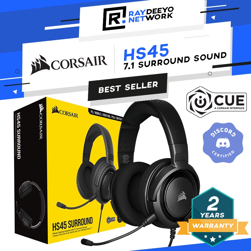 Corsair HS45 SURROUND Gaming Headset Carbon 7.1 Surround Sound