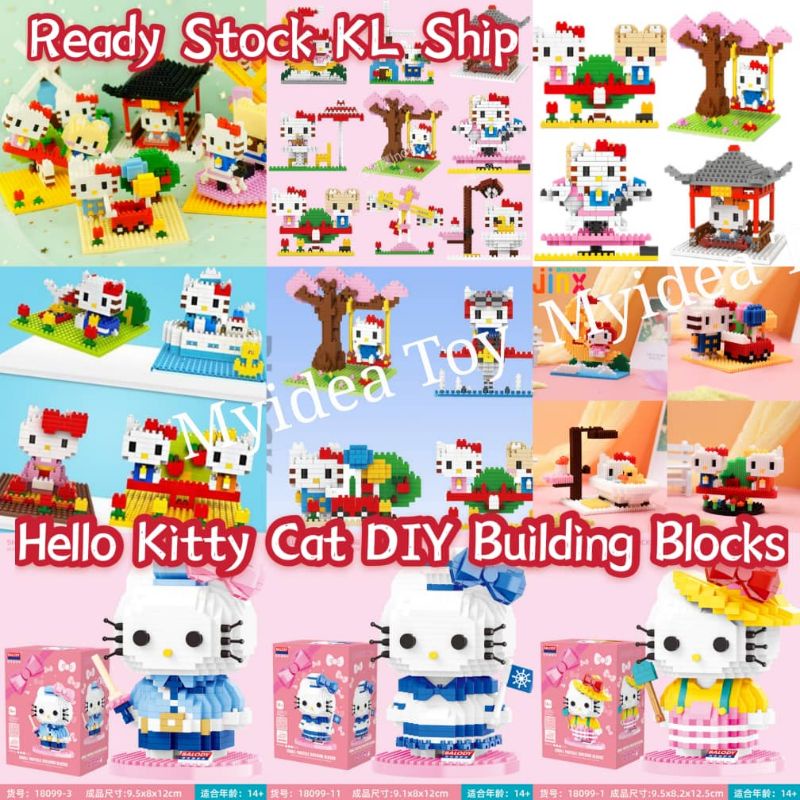 [Ready Stock] Linkgo Hello Kitty Cat Series Diy Diamond Nano Block ...