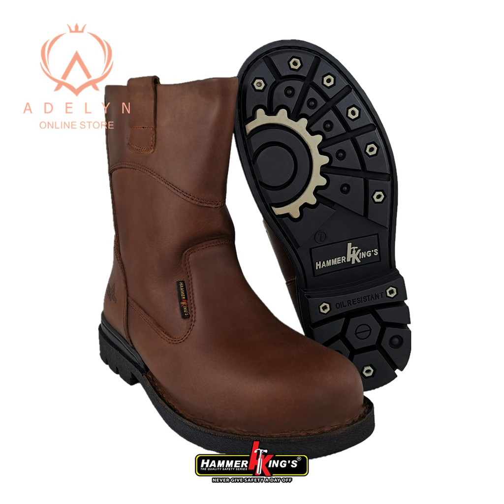 Hammer King Safety No Zip Shoes Ad1 Boots Steel Toe Cap Steel Mid