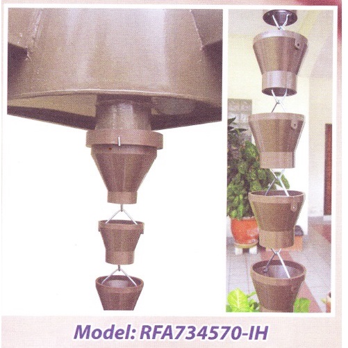 Gutter cup Rain chains/ funnel colour Rainco 8' plastic 28 unit small