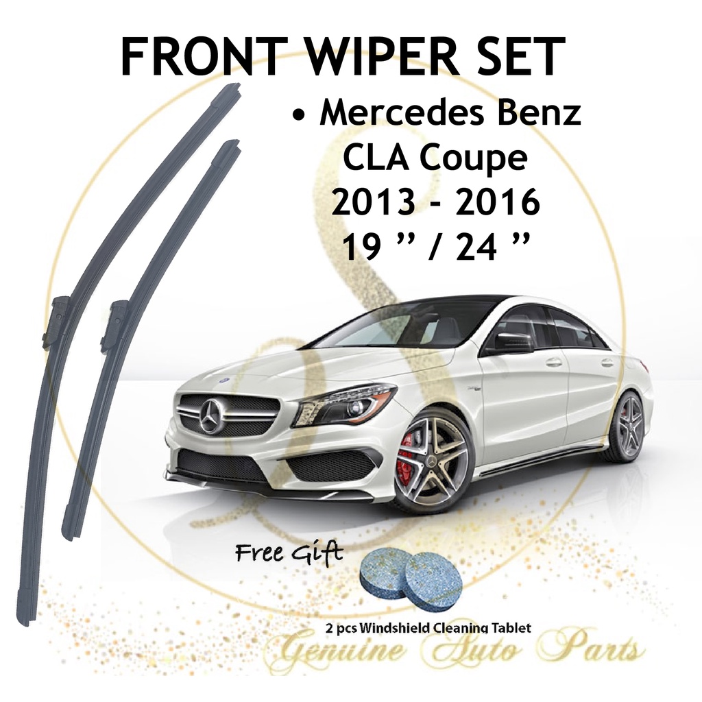 thumbnail image 2 of 2-Pack Front Windshield Wiper Blades For Mercedes CLA180 CLA200 CLA250 CLA45 AMG – 24 Inch 2 of 3